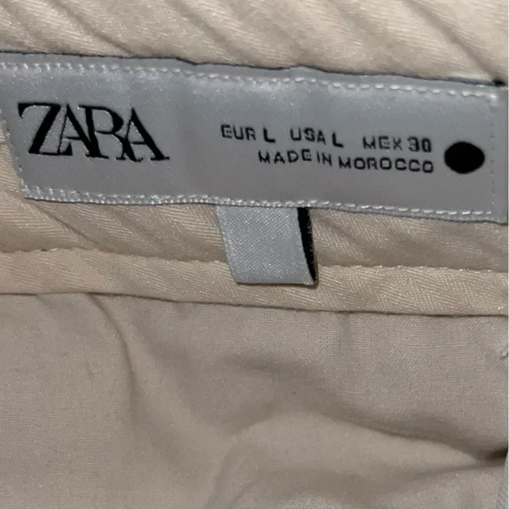 Zara Tan High Waisted Pleated Ankle Pants Size L - Picture 8 of 14